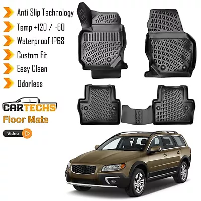 Floor Mats Liner For Volvo XC70 2008-2016 3D Molded Waterproof All Weather Black • $94.90