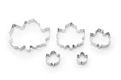 Fox Run Maple Leaf Cookie Cutters 5 Piece Silver • $14.89