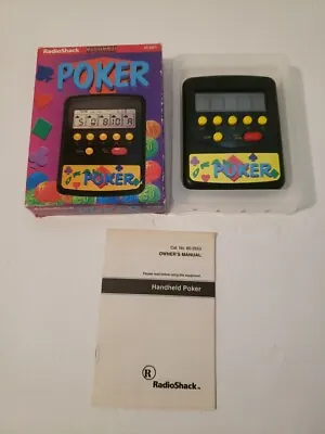 Vintage Radio Shack Handheld Electronic LCD Poker Video Game Black 60-2653 CIB • $14.95