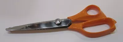 Vintage 60's Orange Handle Japan Stainless Steel Sewing Pinking Shears Scissors • $15