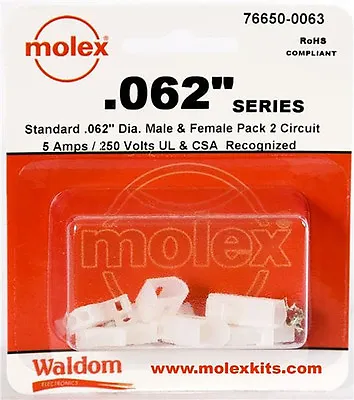 Molex 2-Pin Connector Kit 0.062  3 Sets • $8.75