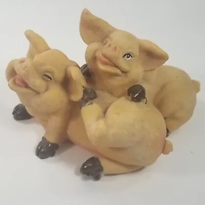 Vintage Pig Family Brothers Sisters Figurines Baby Piglets 4  Long Sitting Resin • $14.99