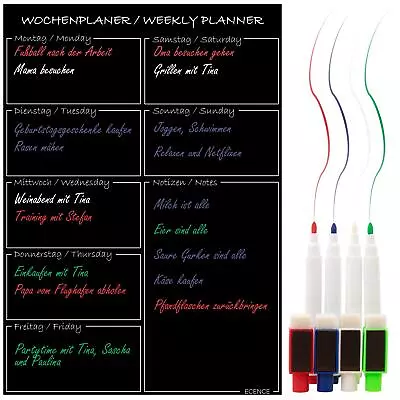 £11.73 • Buy Weekly Menu Planner Magnetic Fridge Meal Plan Whiteboard Calendar Kitchen Family