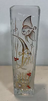 Crystal 6.75” Vase With Fish Design Made In West Germany Vintage • $25.48