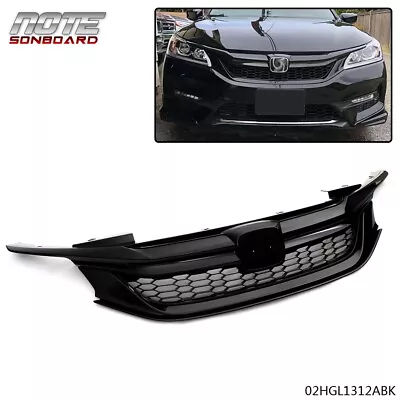 Front Upper Bumper Sport Mesh Grille Grill Black Fit For 16-17 Honda Accord 4-dr • $78.80