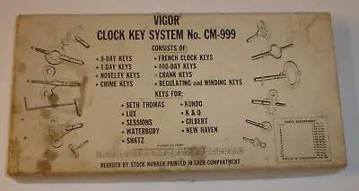 Vintage Vigor Clock Key System No. CM-999 Clockmaker Store Display Box (Empty) • $50.99