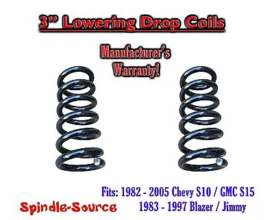 3  Lowering Drop Coil Springs Kit FOR 1982 - 2005 Chevy GMC S10 S15 Jimmy V6 REG • $111.86