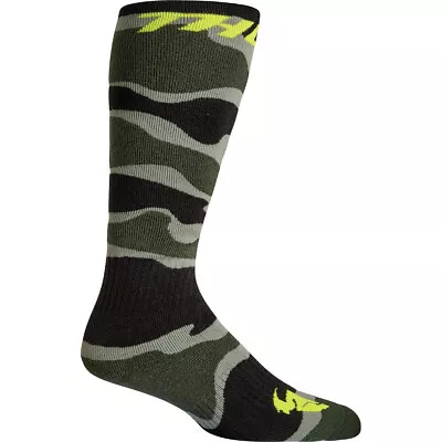 Thor 2023 MX Camo Green/Acid Moto Off Road Motocross Dirt Bike Riding Socks • $24.95