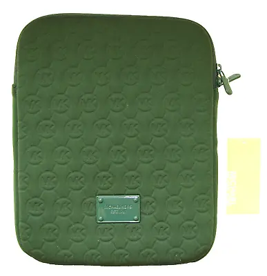 Michael Kors Dark Green Olive Neoprene Mk Logo Sleeve Ipad Tablet Casecover • $50.99