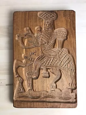 Hand Carved Large Speculaas Springerle Cookie Mold Horse Rider 16  X 10.5  • £77.20