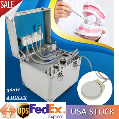 Dental Mobile Delivery Unit Portable Rolling Box Air Compressor Suction 4 Holes • $502.55