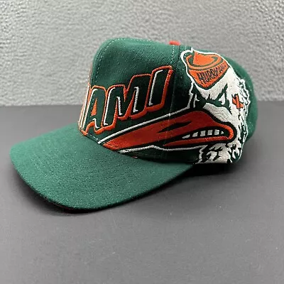 Vintage Miami Hurricanes Cap Green One Size The Game Wool Blend Snapback Hat 90s • $199.99