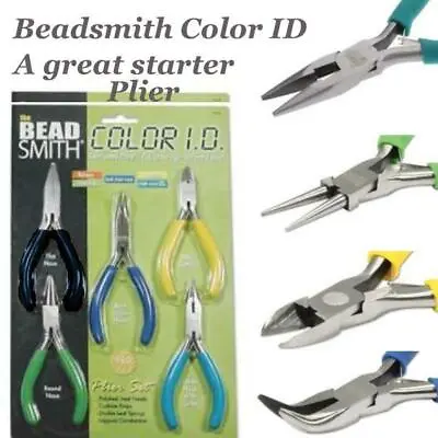 £4.99 • Buy Beadsmith Color ID Pliers Colour Jewellery Choose Set Cutter, Chain, Round, Flat