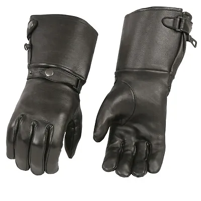 Milwaukee Leather SH857 Mens Black Deerskin Leather Thermal Lined Gauntlet Glove • $53.99