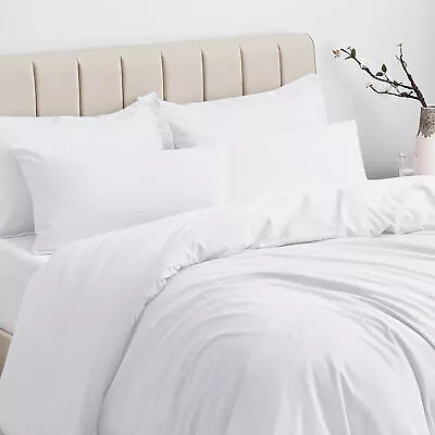 100% Egyptian Cotton Duvet Cover Bedding Set Quilt Covers Double Super King Size • £10.99