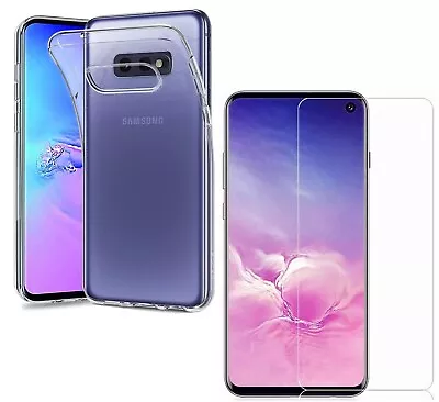 For SAMSUNG GALAXY S10e CLEAR CASE + TEMPERED GLASS SCREEN PROTECTOR SHOCKPROOF • $9.69