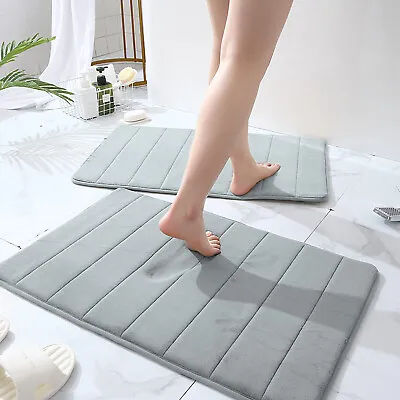 Memory Foam Bath Rug Bathroom Floor Shower Mat Carpet Non-slip Soft Absorbent • $9.49