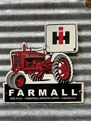 International Harvester  Farmall  Vintage Porcelain Tractor  Sign • $25