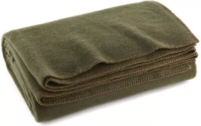 $32.49 • Buy Olive Drab Green Warm Fire Retardant Blanket, 66  X 90  (80% Wool)-US Military S