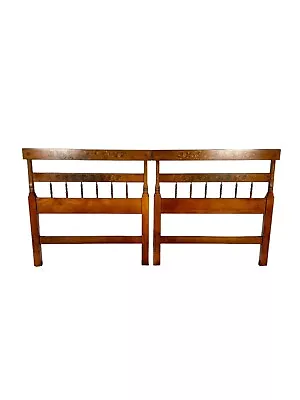 Hitchcock Solid Maple Vintage Twin Stenciled Headboards - Pair • $695