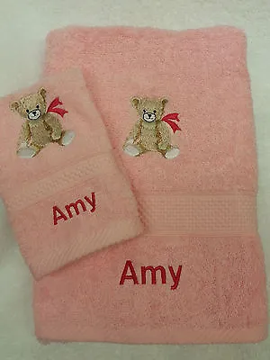 £19.99 • Buy Personalised Teddy Bear Towel Set Bath Towel And Face Cloth Christmas Gift Prese