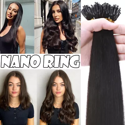 Nano Ring Tip Micro Russian Remy Human Hair Extensions Thick Full Head 150S/150G • £22.56
