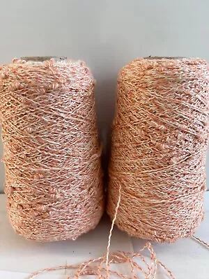 Nice Lot 2 Spool Cone Novelty Baby Alpaca Cotton Coil Yarn 1lb 2oz 524gr 9037 • $17