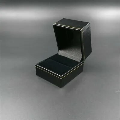 Large Or Mens Black Leatherette & Velvet Jewellery Ring Gift Box Brand New  • $17.20