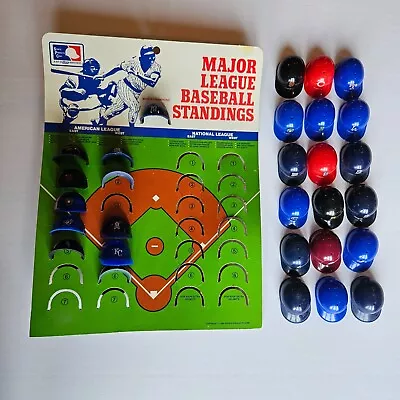 Vintage MLB 1984 Major League Baseball Standings Board Display W Mini Helmets • $19.95