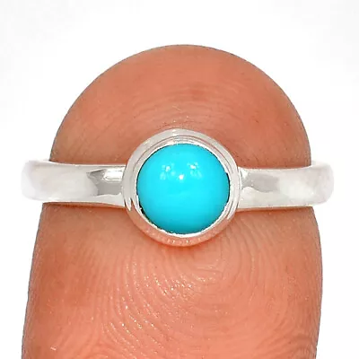 Composite Kingman Blue Mohave Turquoise 925 Silver Ring Jewelry S.7.5 CR33999 • $16.99