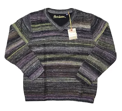 ROBERT GRAHAM HUNTINGDON Sz 2XL Black Multicolor Striped Men's Sweater NWT $455 • $115