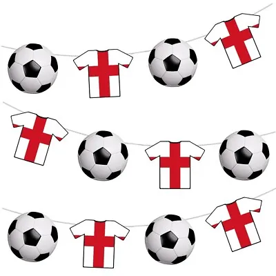 £5.99 • Buy England Football Bunting Party Decorations Flag World Cup 12pcs 2.5M Ribbon