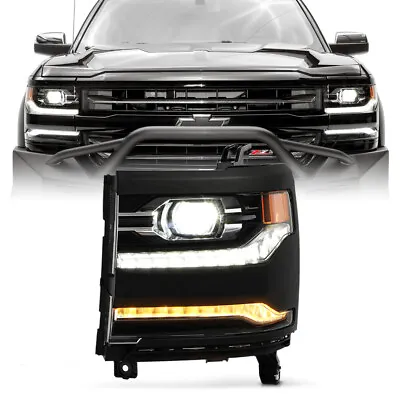 Left Side Full LED DRL Primed Projector Head Light For 2016-2018 Silverado 1500 • $376.95