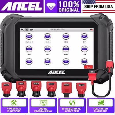 ANCEL V5 HD Heavy Duty Truck Diagnostic Tool BIdirectional OBD2 Scanner 40+Reset • $519.99