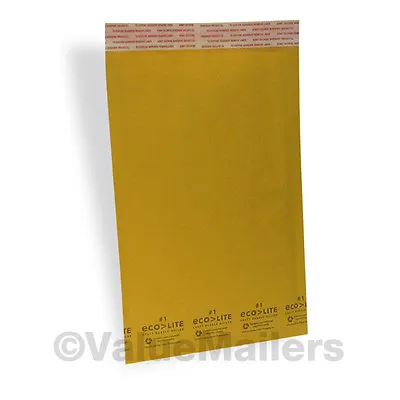 100 #1 Kraft 7.25x12 Ecolite Bubble Mailers Padded Envelope 100 9x12 Clear Bags • $29.95