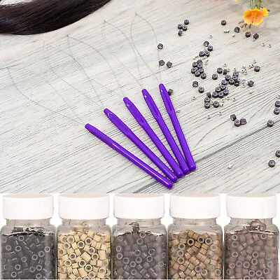 NANO Beads Micro Rings Silicone Lined For Nano Hair Extensions Loop Puller Tool • £3.99