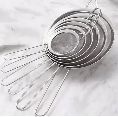 £2.75 • Buy Kitchen Stainless Steel Mesh Oil Strainer Flour Food Colander Sieve All Purpose