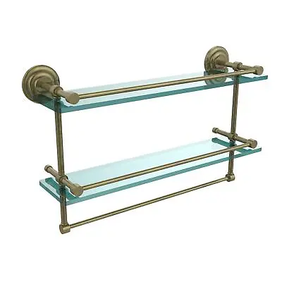 Allied Brass QN-2TB/22 Qn 2 Tb Gal Inch Gallery Double Towel Bar Glass Shelf22  • $124.43