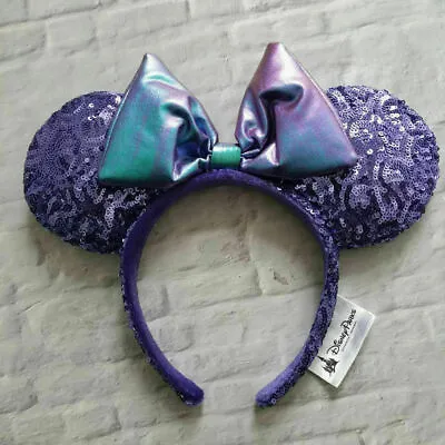 Disney Parks Minnie Mouse Purple Potion Iridescent Ears Mickey Headband Costume • $1.99