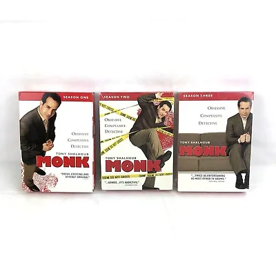 MONK DVD Complete TV Seasons 1 2 & 3 Tony Shalhoub Seasons 2 & 3 Are New • $19.79