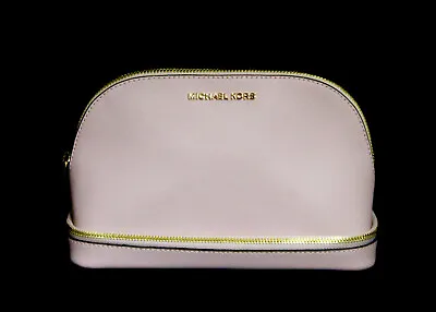 NEW MICHAEL KORS Large MF Travel Pouch Cosmetic Make Up  Blossom Pink Gold • $51.20