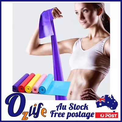 1.5m Resistance Band Straps Belt Yoga Pilates Home Gym Fitness Exercise Stretch • $5.80