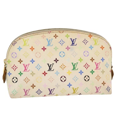 £201.88 • Buy LOUIS VUITTON Multicolor Pochette Cosmetic Pouch White M47354 LV Auth Ar8952