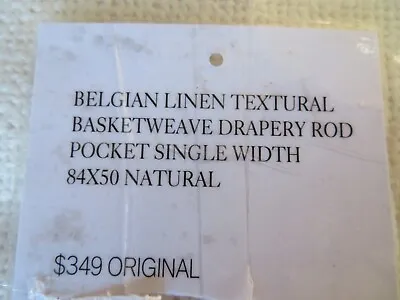 NEW Restoration Hardware RH Basket Weave Linen Drapery Textural Natural 50 X 84 • $99.99