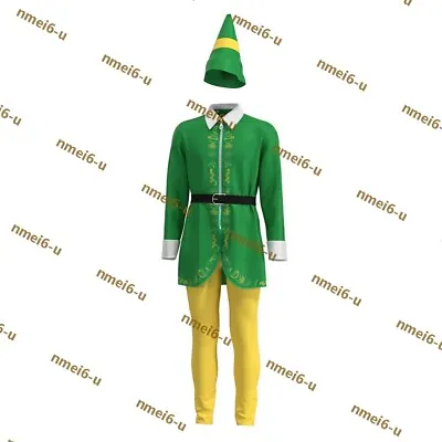 Elf Buddy's Musical Mens Christmas Cosplay Costume Suit Outfits Fancy Dress Suit • £22.79