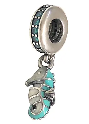$27.99 • Buy Pandora Sterling Silver Tropical Seahorse Enamel Dangle Charm Bead 791311MCZ