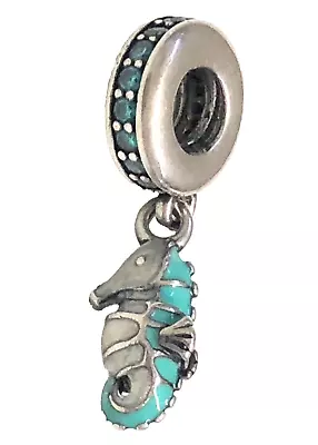 $27.99 • Buy Pandora Sterling Silver Tropical Seahorse Enamel Dangle Charm Bead 791311MCZ