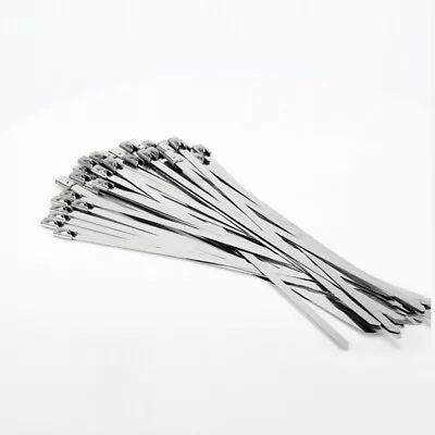 100Pcs 304 Stainless Steel 6  Exhaust Wrap Coated Metal Locking Cable Zip Ties • $7.49