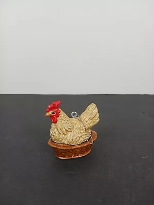 $40 • Buy Vintage 1986 Vaillancourt Hen On Nest Christmas Holiday Ornament / 2½  Tall 
