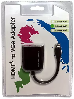 Maplin HDMI Mini C-Type To VGA Adaptor Convertor Cable PC Laptop • £9.49